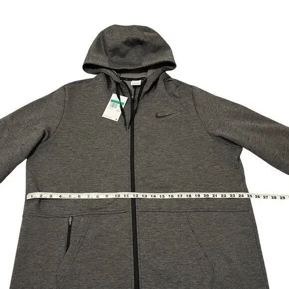 Nike Men's Therma-Fit Full Zip Hoodie Dark Heather Gray Size XL CU6231-071 New - Picture 3 of 7